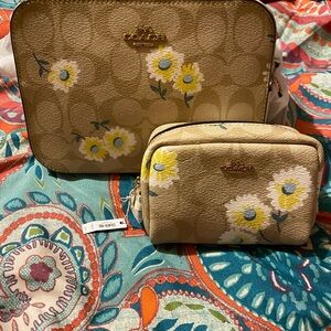 Coach Beige Bags with Floral Design